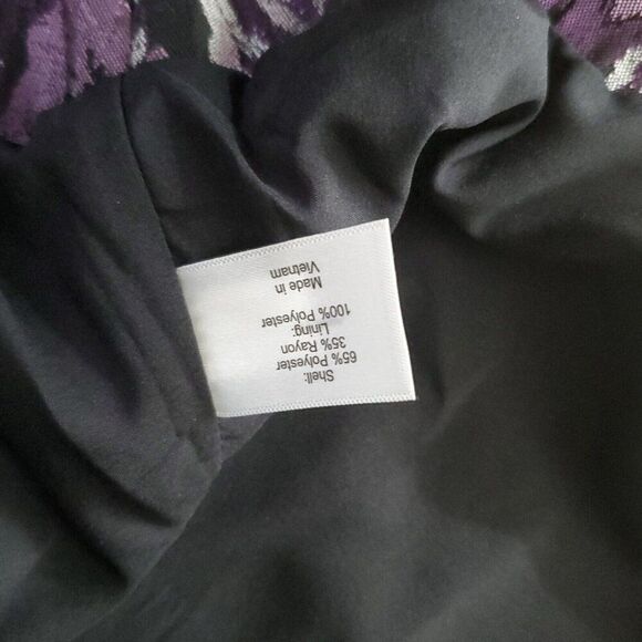 Lane Bryant Floral Blazer Jacket 22/24 3X Purple Black Gray 3/4 Sleeve 1 Button - Picture 6 of 7